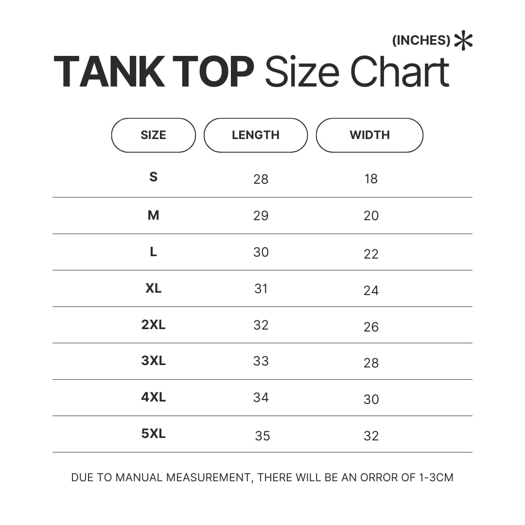 Tank Top Size Chart - Overwatch UK Store