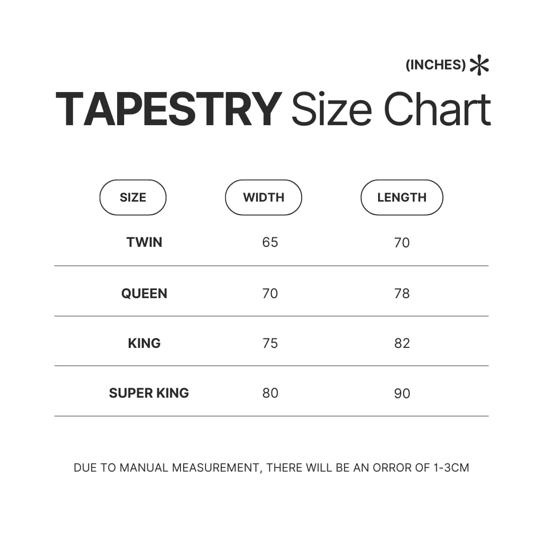 Tapestry Size Chart - Overwatch UK Store