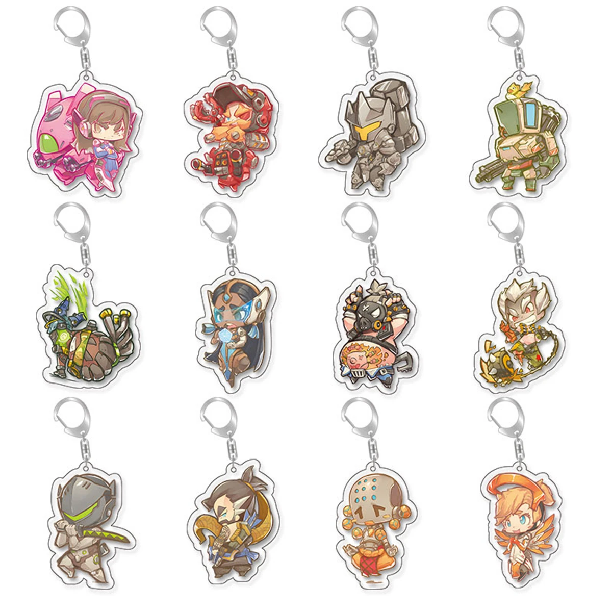 Overwatch Cute Cartoon Character Acrylic Keychain